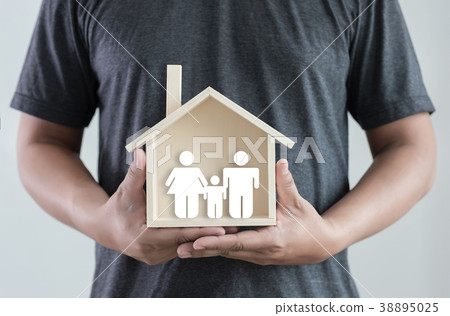 hands holding house .homeless housing shelter  38895025