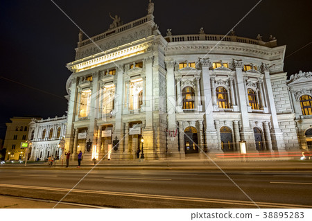 Night shot of tram at Burgtheater Vienna Night shot of tram at Burgtheater Vienna 38895283
