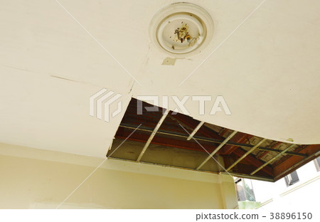 broken and damage home ceiling falling down  38896150