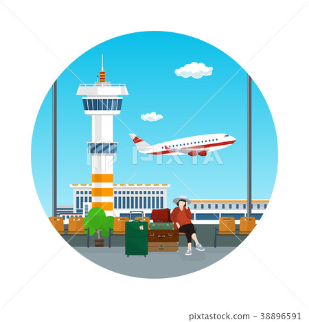 Icon Waiting Room with a Traveler Icon Waiting Room with a Traveler 38896591