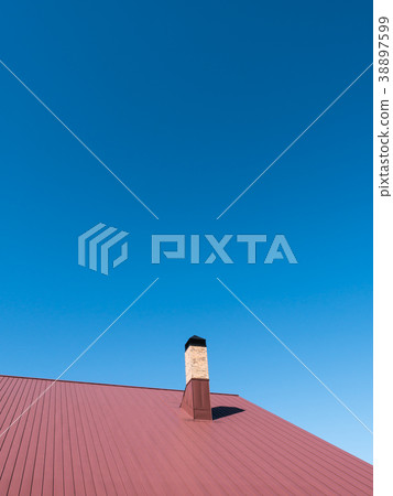 Striped Red Roof with Chimney Striped Red Roof with Chimney 38897599