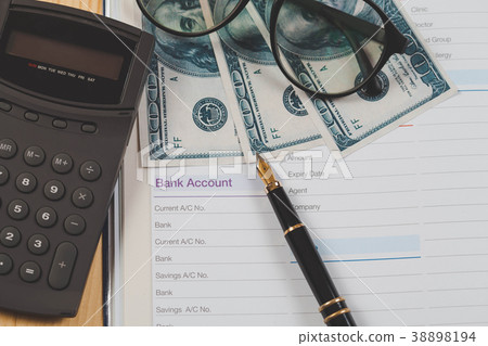 bank account in book note with fountain pen bank account in book note with fountain pen 38898194