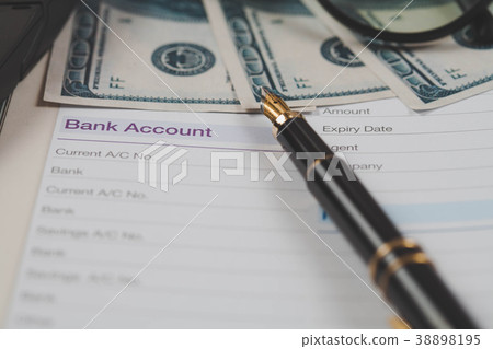 bank account in book note with fountain pen bank account in book note with fountain pen 38898195
