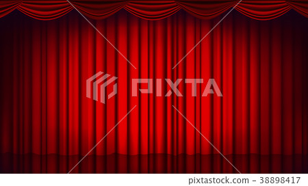 Red Theater Curtain Vector. Theater, Opera Or 38898417