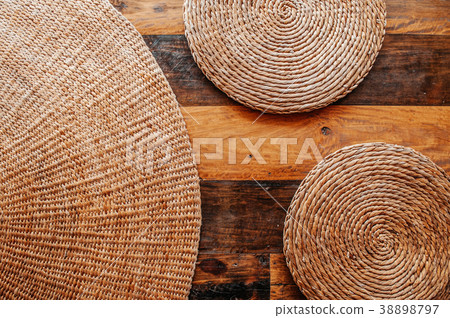 handmade seat cushion from dried water hyacinth handmade seat cushion from dried water hyacinth 38898797