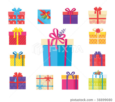 Boxing Packs Set, Presents Wrapped in Paper Bow 38899080