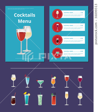Cocktails Menu Advertisement Poster Design Alcohol 38899313