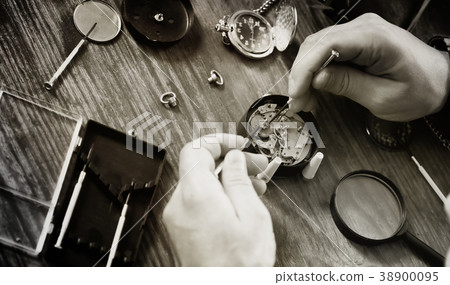 black and white photo watch clock repairing black and white photo watch clock repairing 38900095