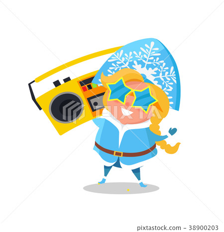 Snow Maiden with Record Player Vector Illustration Snow Maiden with Record Player Vector Illustration 38900203