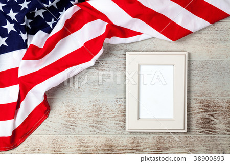 USA flag on wood background 38900893