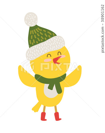 Yellow Chiken in Scarf Icon Vector Illustration 38901162
