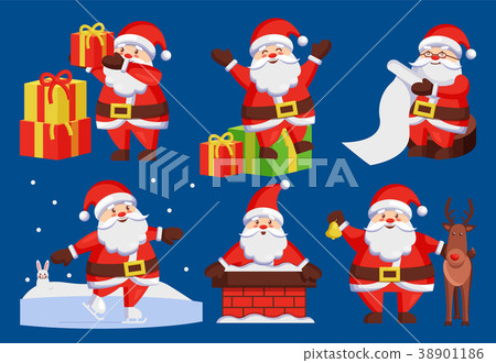 Santa Claus Set of Icons Vector Illustration Santa Claus Set of Icons Vector Illustration 38901186