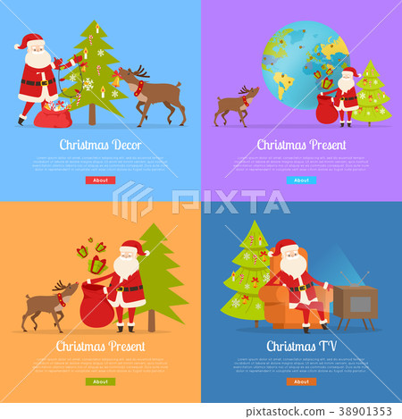Christmas Decor and Present with Santa Claus. Christmas Decor and Present with Santa Claus. 38901353