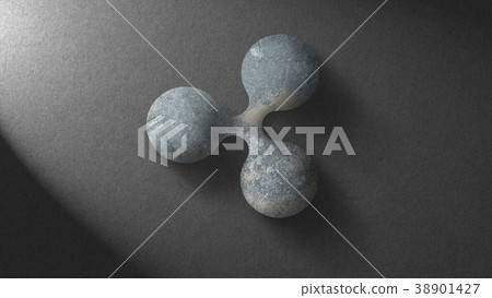 Ripple icon made of stone on a dark background 38901427