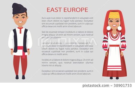 East Europe Costumes on Vector Illustration White 38901733