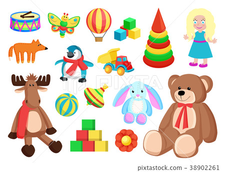 Toys Collection of Factory Vector Illustration 38902261