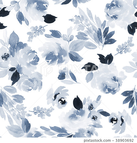 Seamless summer pattern with watercolor flowers - Stock Illustration ...