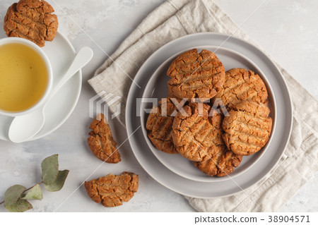 Homemade healthy aquafaba vegan cookies with tea Homemade healthy aquafaba vegan cookies with tea 38904571