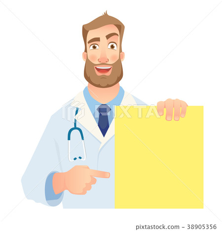 doctor holding blank banner doctor holding blank banner 38905356