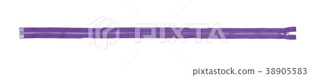 purple Zipper isolated on white backgroun top view 38905583