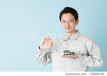 野外工作者藍色背面圖像 野外工作者藍色背面圖像 38906160