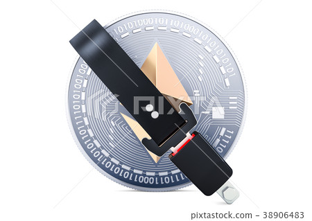 Ethereum coin with safety belt 38906483