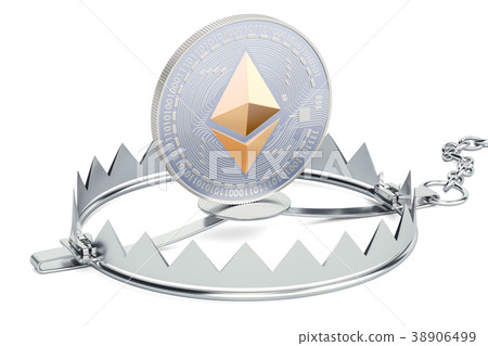 Trap with ethereum, 3D rendering 38906499