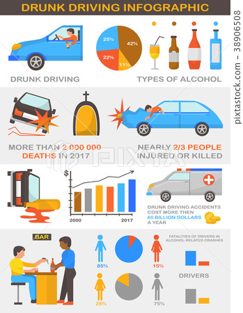 Drunk Driving Vector Alcoholic Driver In Car - Stock Illustration ...