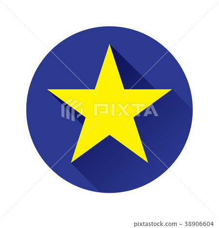 Flat star icon with shadow 38906604