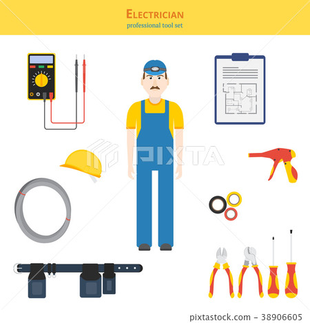 Electician and his tools 38906605