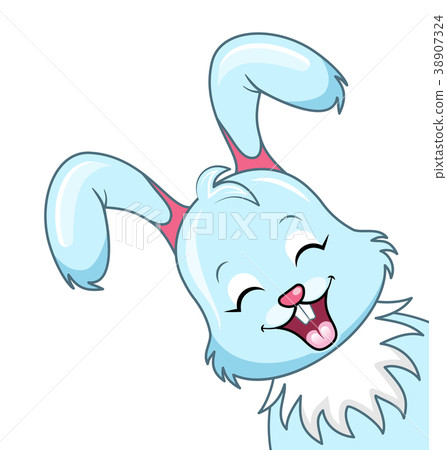 Cute Rabbit Cartoon, Smiling Bunny Isolated on Cute Rabbit Cartoon, Smiling Bunny Isolated on 38907324