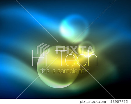Blurred neon glowing circle, hi-tech modern bubble 38907755