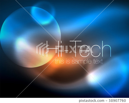 Blurred neon glowing circle, hi-tech modern bubble 38907760