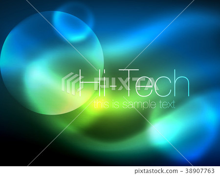 Blurred neon glowing circle, hi-tech modern bubble 38907763