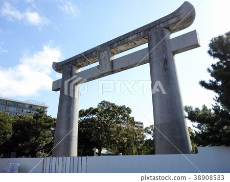 福岡蒙古入侵神Kazekatsu God Hakozaki Hachimangu Shrine Otorii-1 Otorii過去的 福岡蒙古入侵神Kazekatsu God Hakozaki Hachimangu Shrine Otorii-1 Otorii過去的 38908583