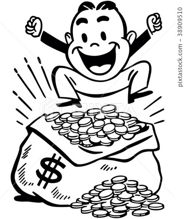 Happy Man With Jackpot 38909510