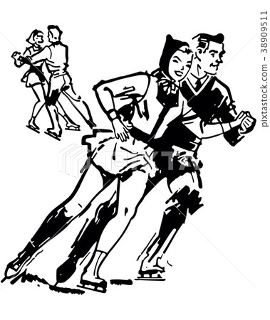 Ice Skating Couple 38909511