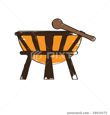 Isolated drum icon. Musical instrument 38910575