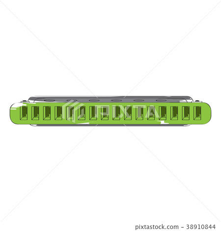 Isolated harmonica icon. Musical instrument 38910844