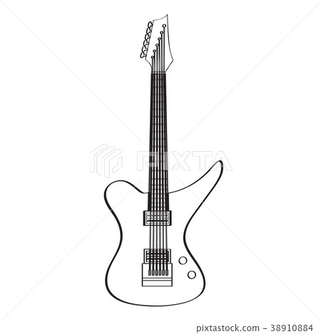Electric guitar icon. Musical instrument 38910884