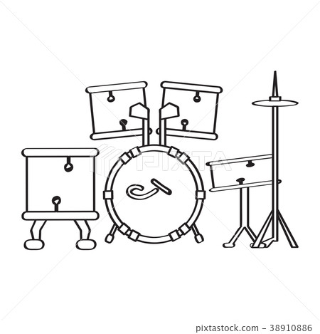 Drum set icon. Musical instrument Drum set icon. Musical instrument 38910886