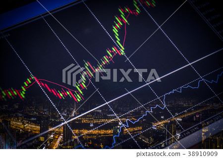 candlestick graph office building background candlestick graph office building background 38910909