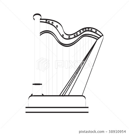 Isolated harp icon. Musical instrument Isolated harp icon. Musical instrument 38910954