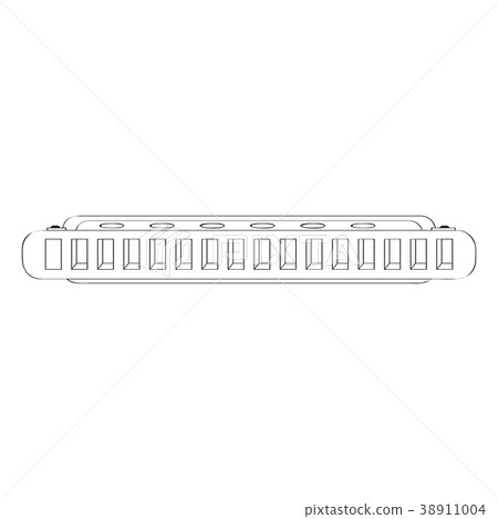 Isolated harmonica icon. Musical instrument 38911004