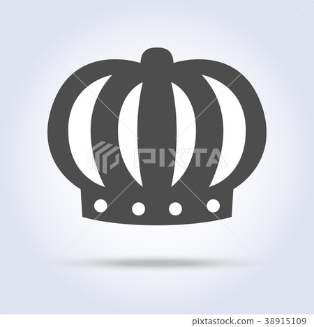 Gray monarch crown icon symbol 38915109
