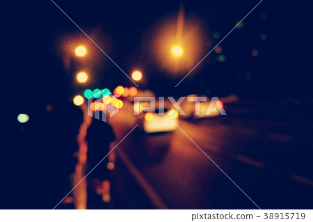 Abstract Car traffic at night. Motion blurred. Abstract Car traffic at night. Motion blurred. 38915719