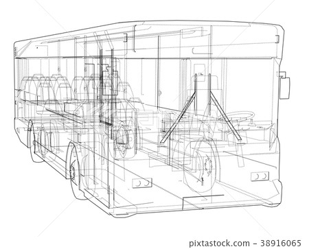 Concept city bus. Vector rendering of 3d Concept city bus. Vector rendering of 3d 38916065