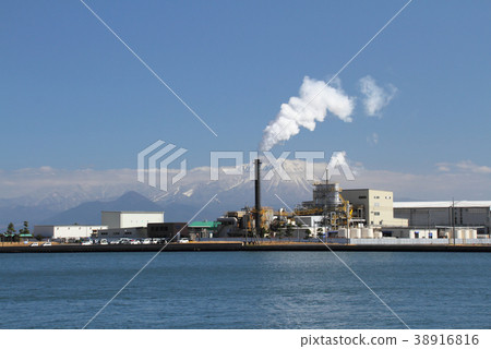 Industrial waste disposal site (against Oyama Tottori prefecture background) 38916816