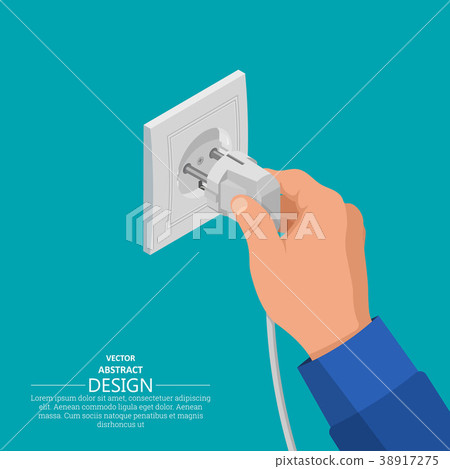 hand includes an electrical plug-插圖素材 [38917275] - PIXTA圖庫