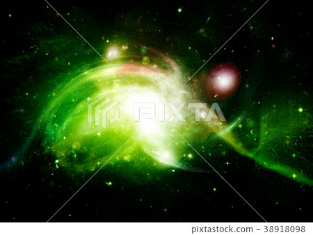 Stars, dust and gas nebula in a far galaxy 38918098